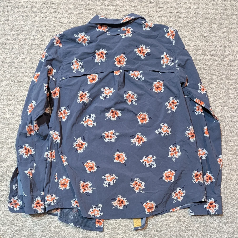 Duluth Trading Company Women Small Floral Hiking Long Sleeve Button Up Shirt - Picture 3 of 4